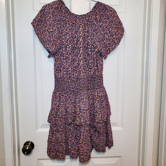 Patrons of Peace Retro Ditsy Floral Print Tiered Ruffle Skirt M Smock Waist - Picture 5 of 9